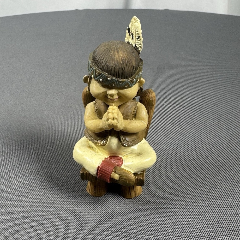 Vintage Thanksgiving Dinner‎ Figurine By Artist Bob Schneeberg - Native Boy